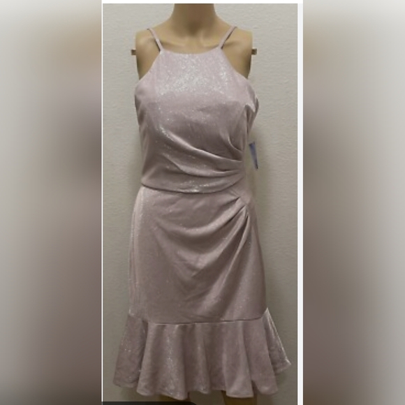 Night Way Collections Dresses & Skirts - Nightway Shimmer Halter Dress